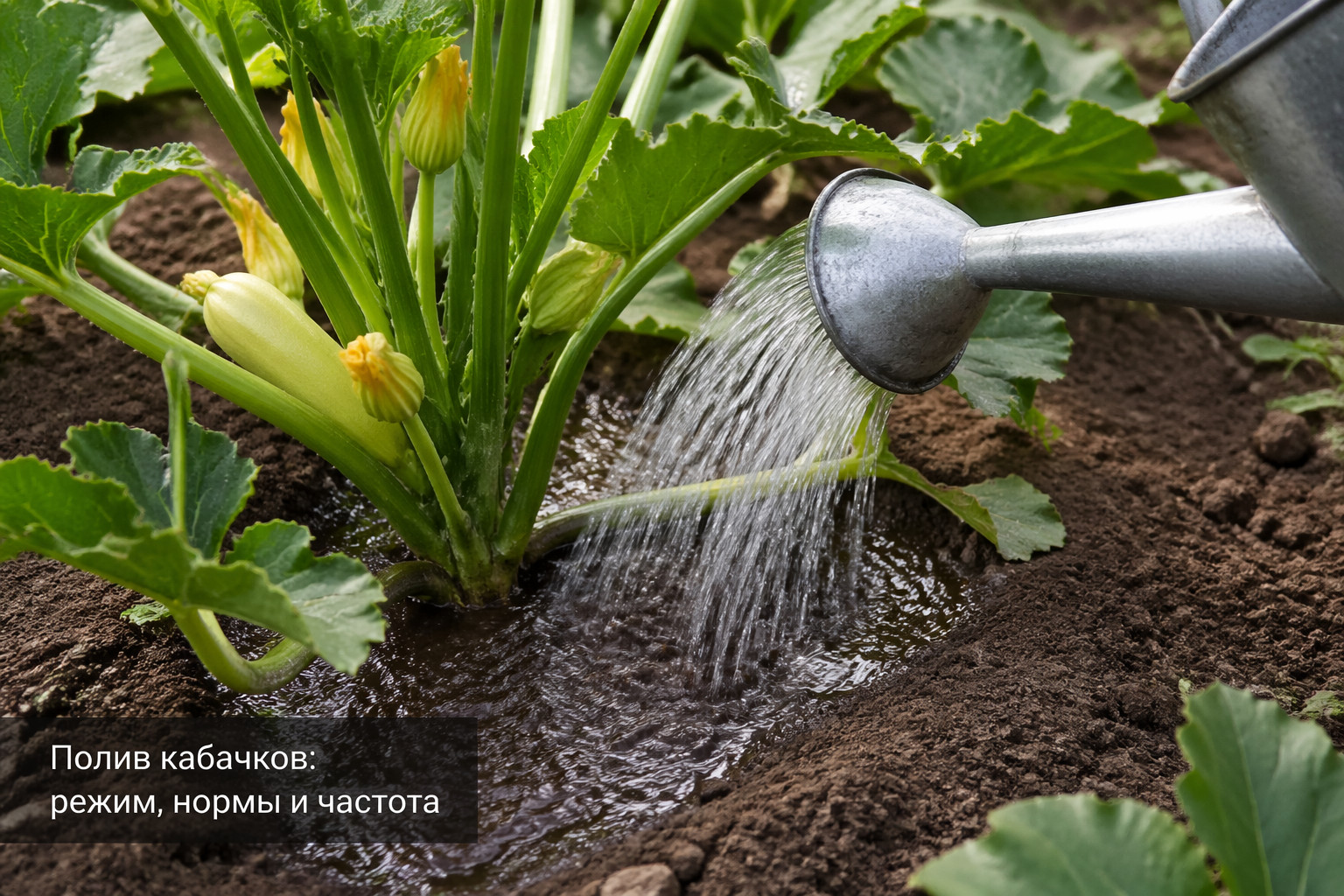 Полив кабачков: режим, нормы и частота