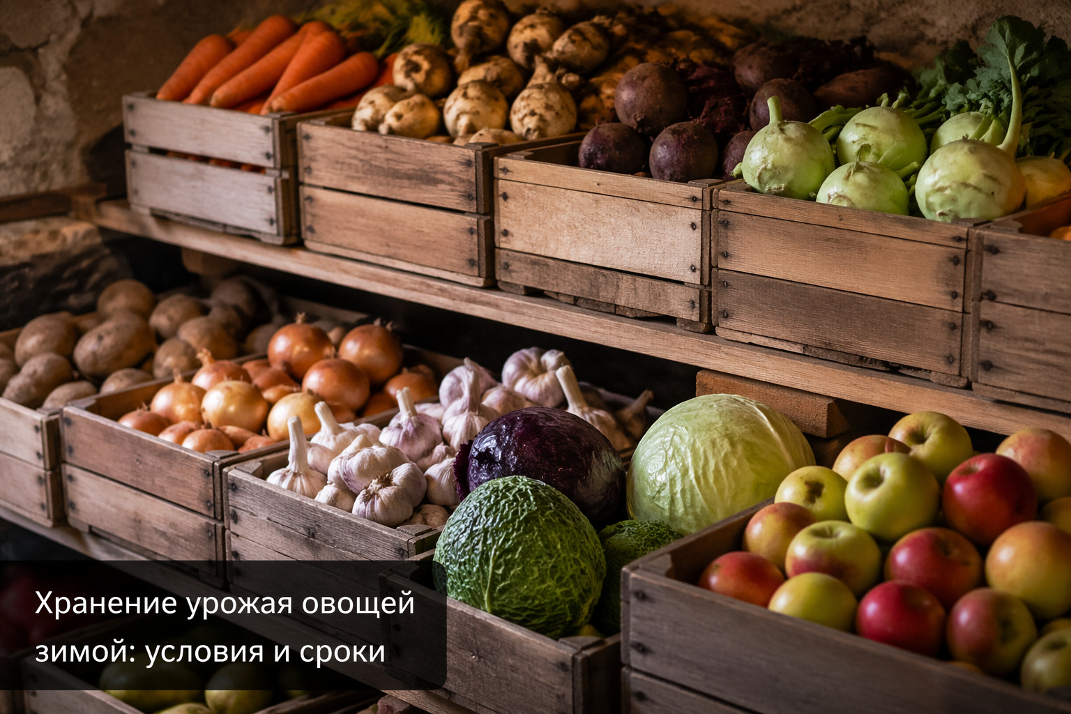 Хранение урожая овощей зимой: условия и сроки