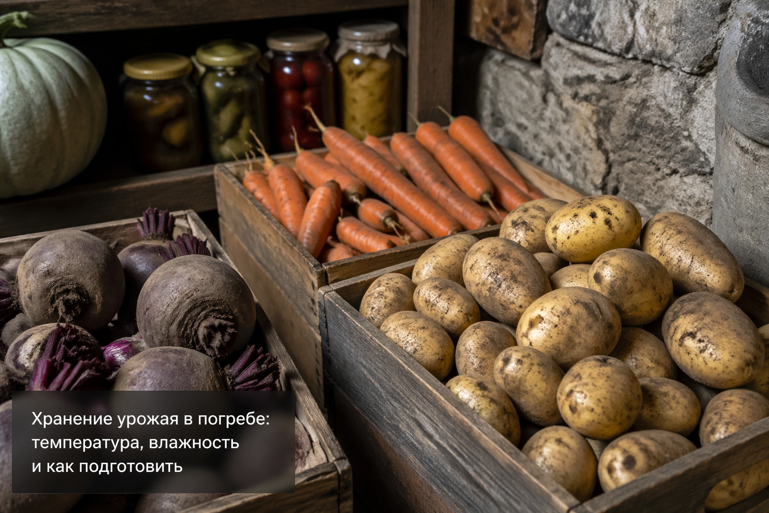 Хранение урожая в погребе: температура, влажность и как подготовить