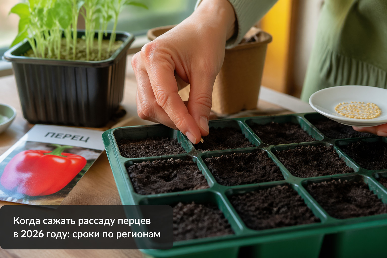 Когда сажать рассаду перцев в 2026 году: сроки по регионам
