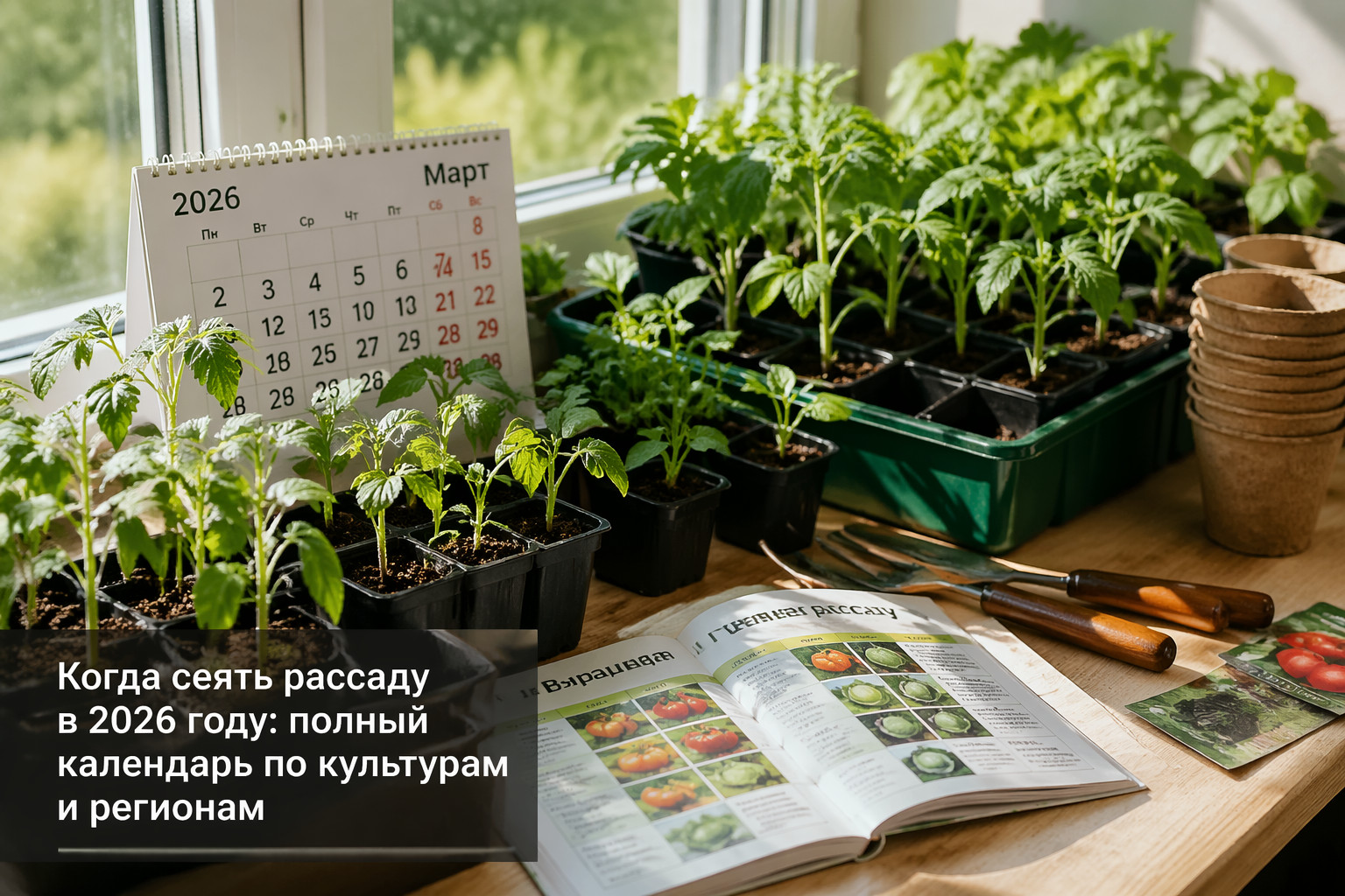 Когда сеять рассаду в 2026 году: полный календарь по культурам и регионам