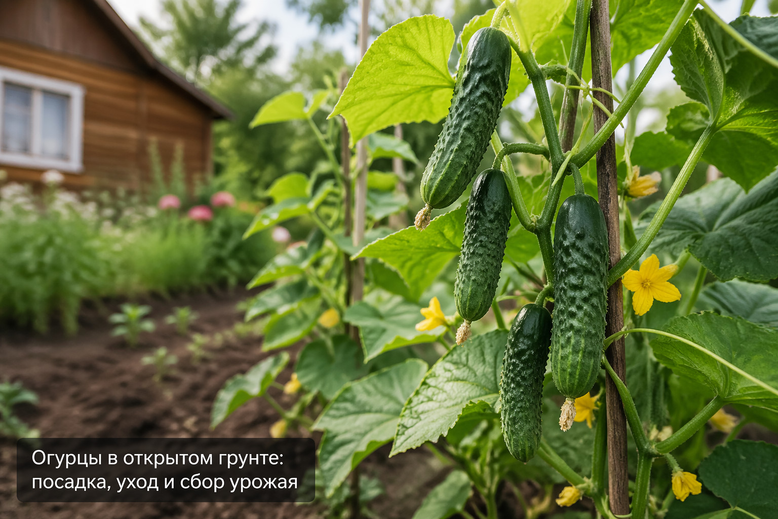Огурцы в открытом грунте: посадка, уход и сбор урожая
