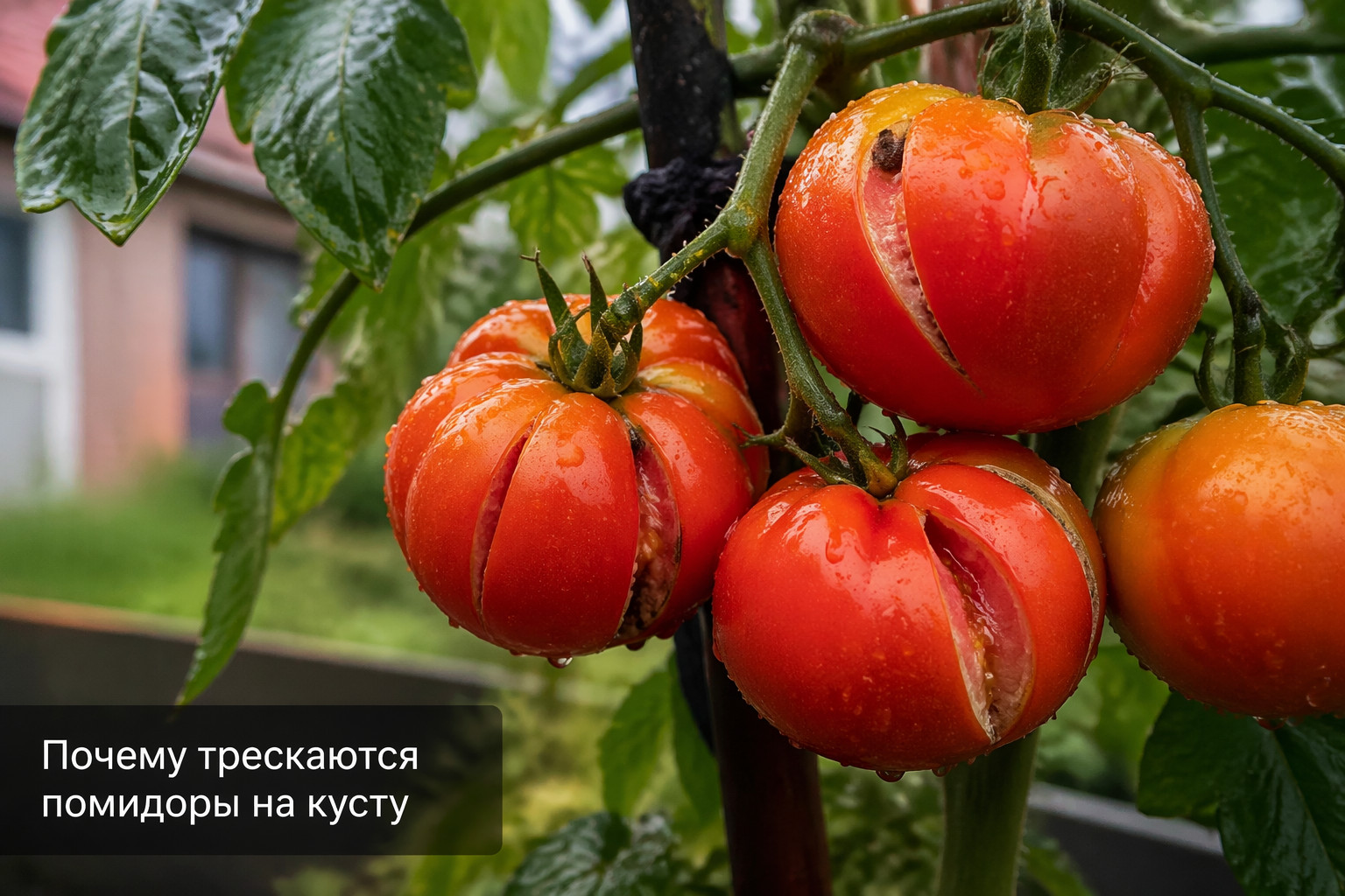 Почему трескаются помидоры на кусту