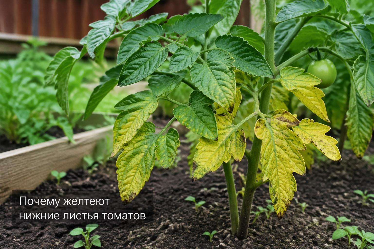 Почему желтеют нижние листья томатов