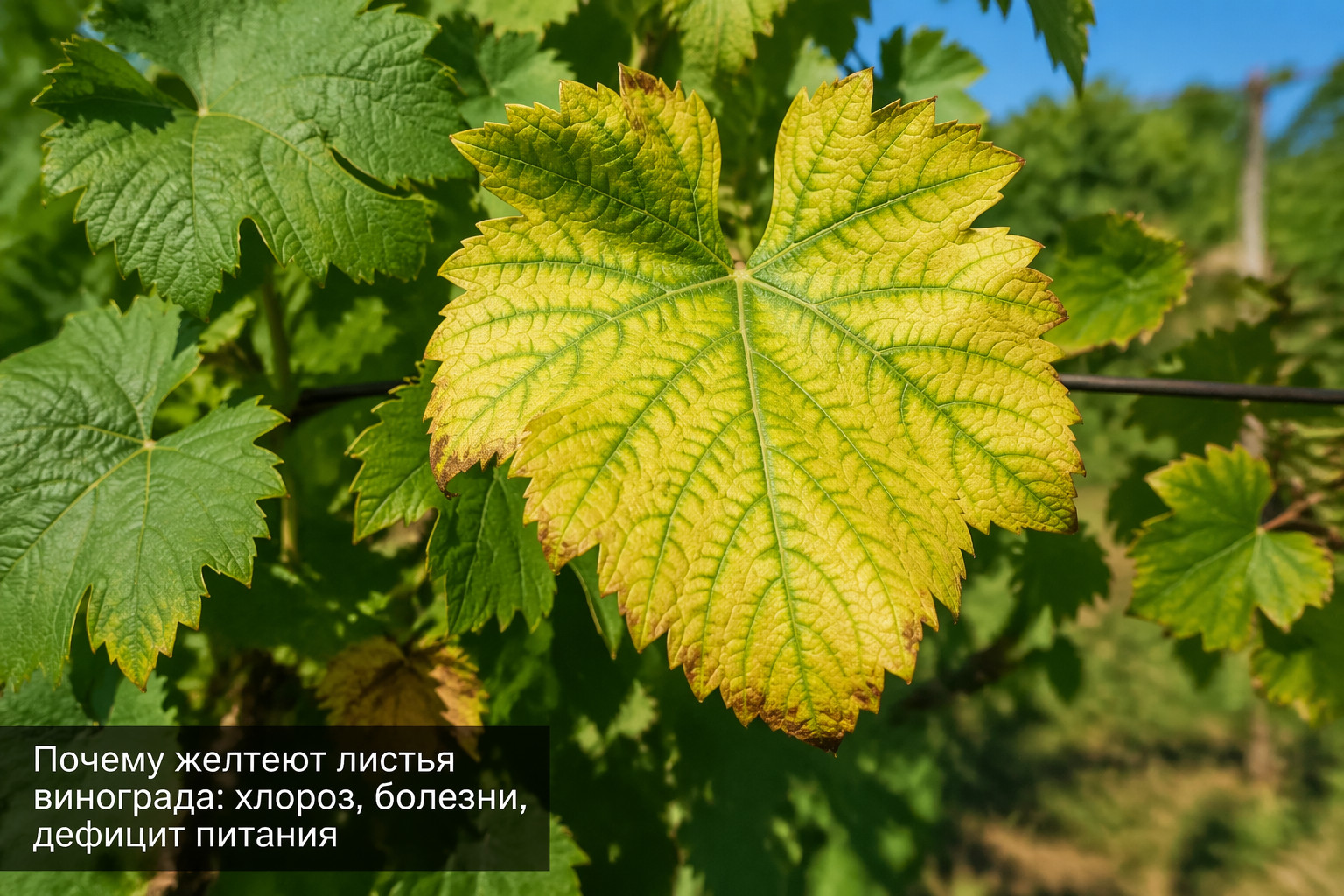 Почему желтеют листья винограда: хлороз, болезни, дефицит питания