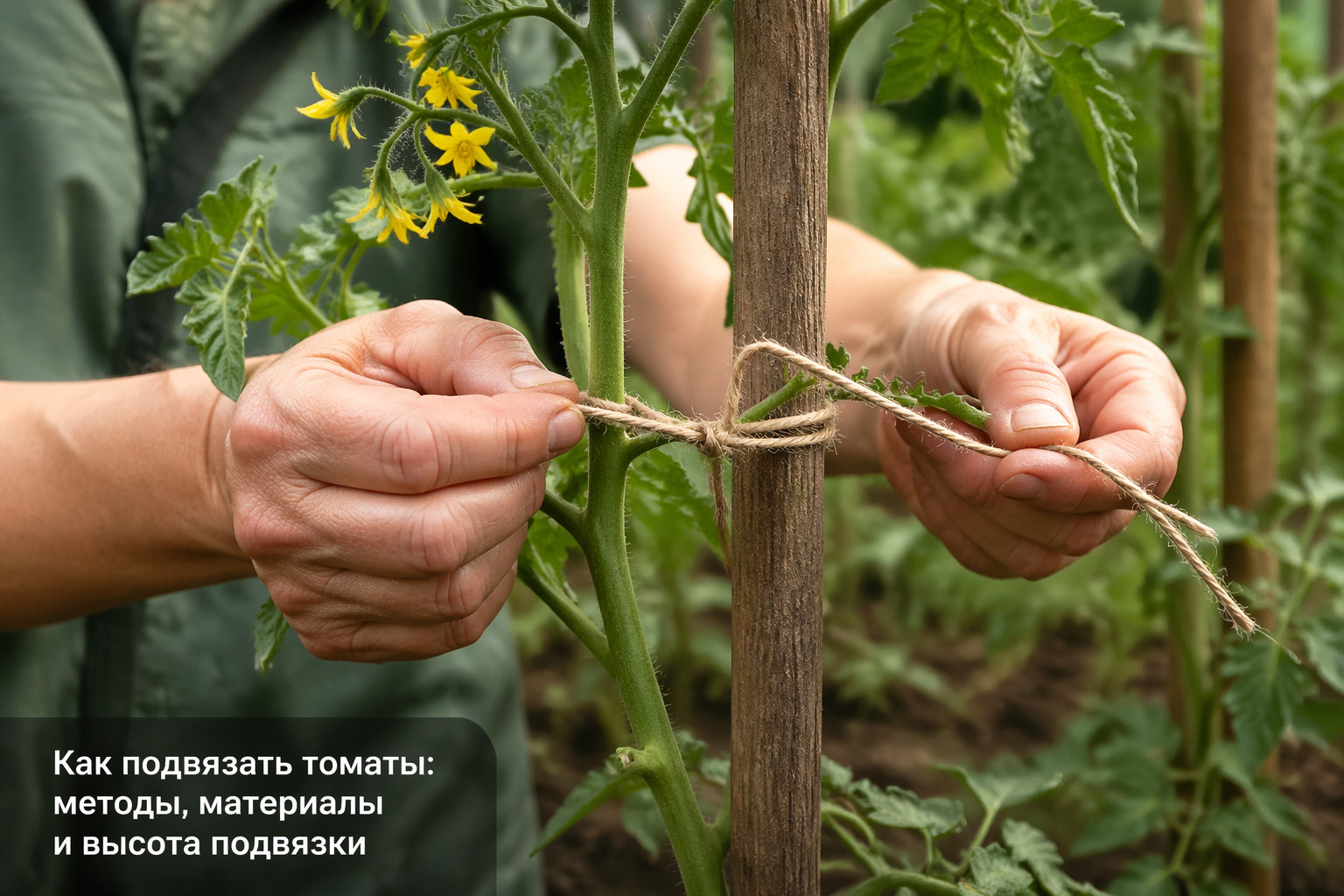 Как подвязать томаты: методы, материалы и высота подвязки