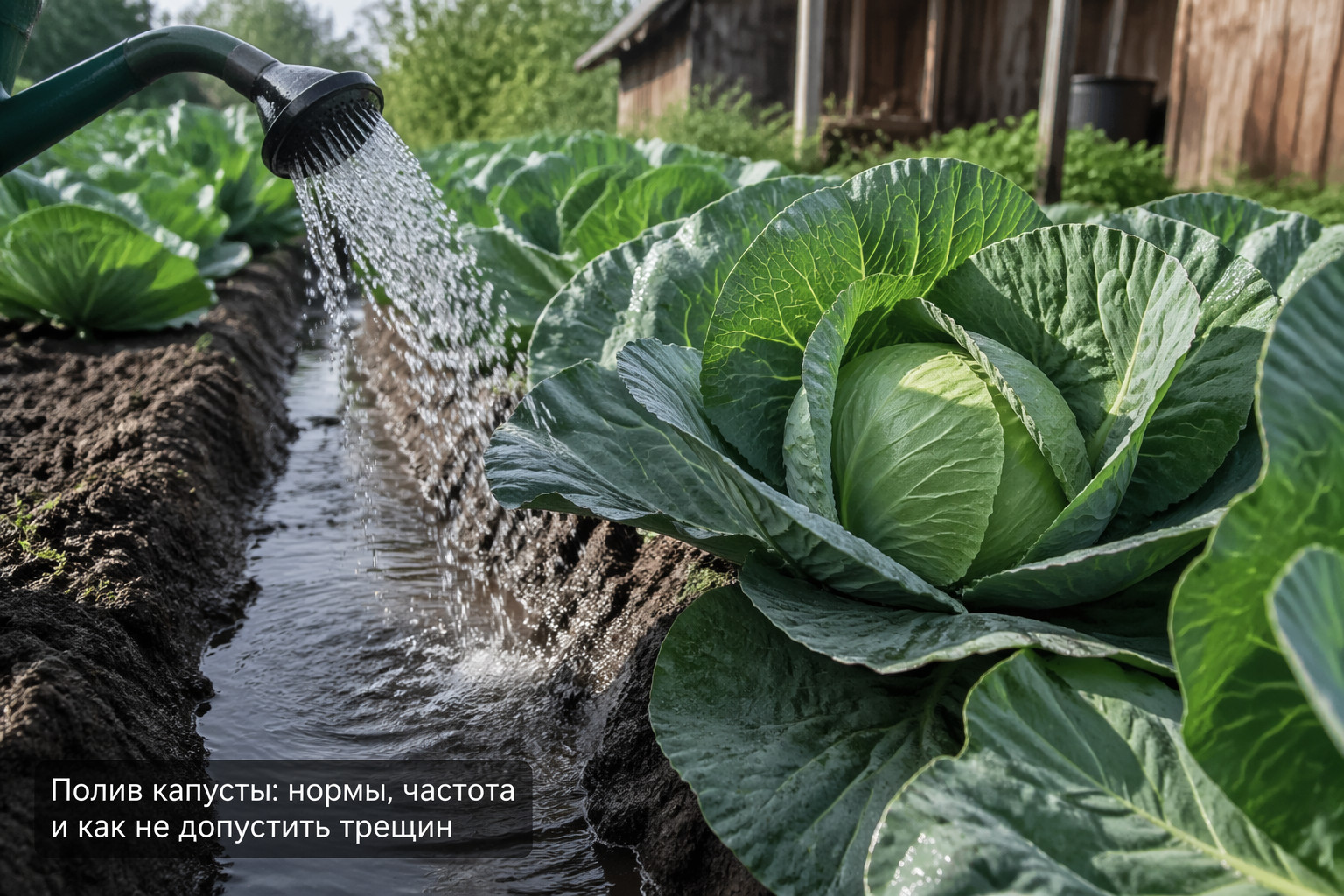 Полив капусты: нормы, частота и как не допустить трещин