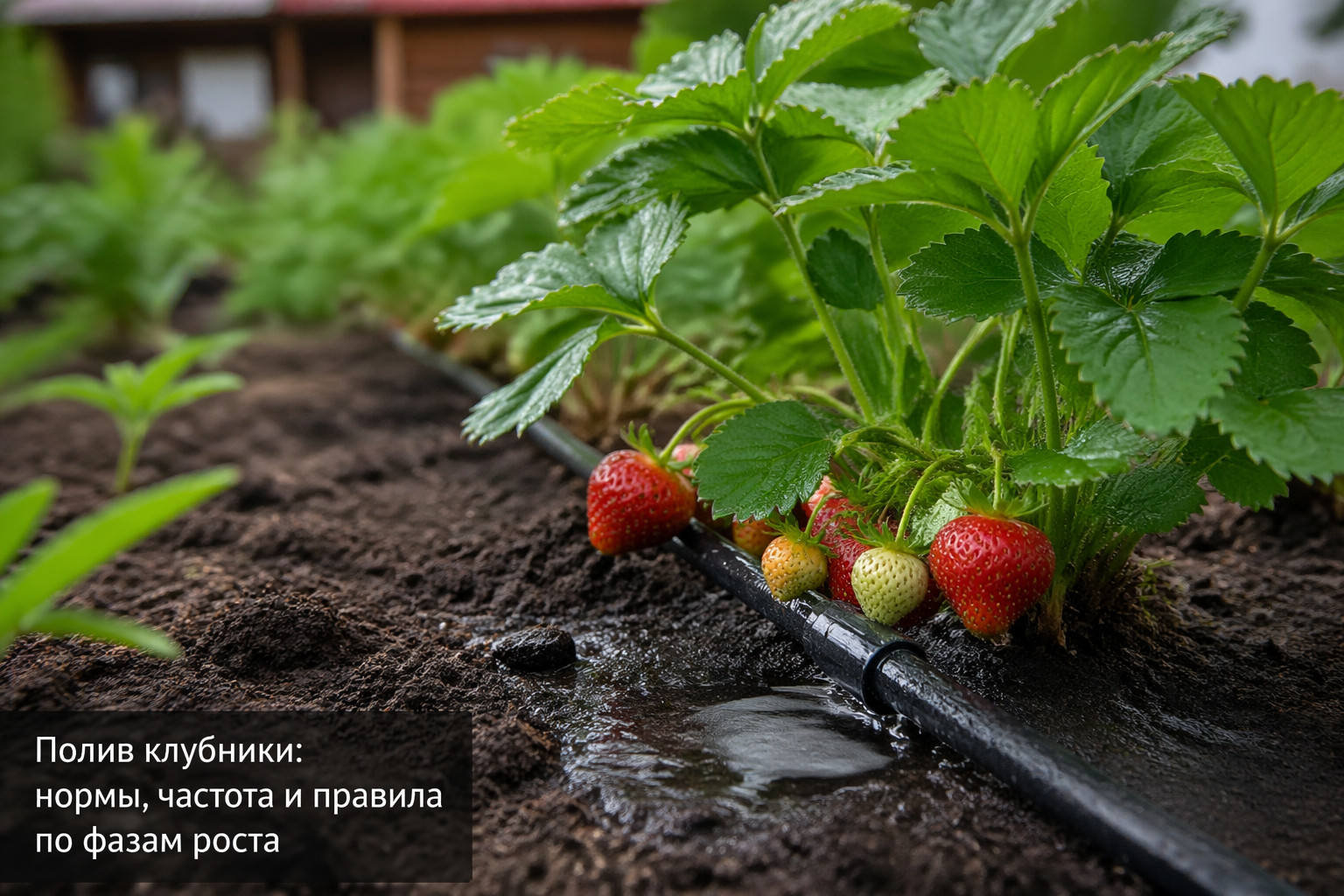 Полив клубники: нормы, частота и правила по фазам роста