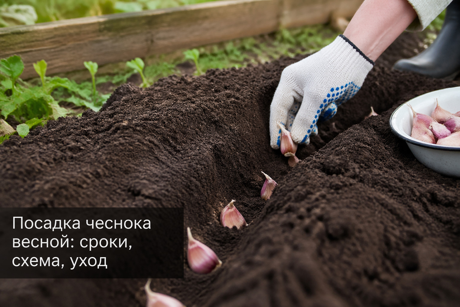 Посадка чеснока весной: сроки, схема, уход