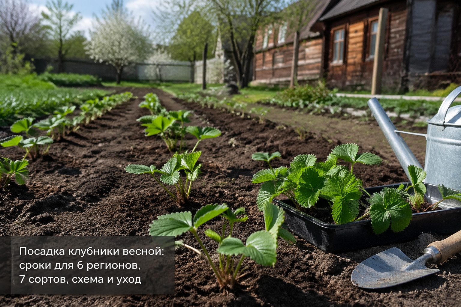 Посадка клубники весной: сроки для 6 регионов, 7 сортов, схема и уход