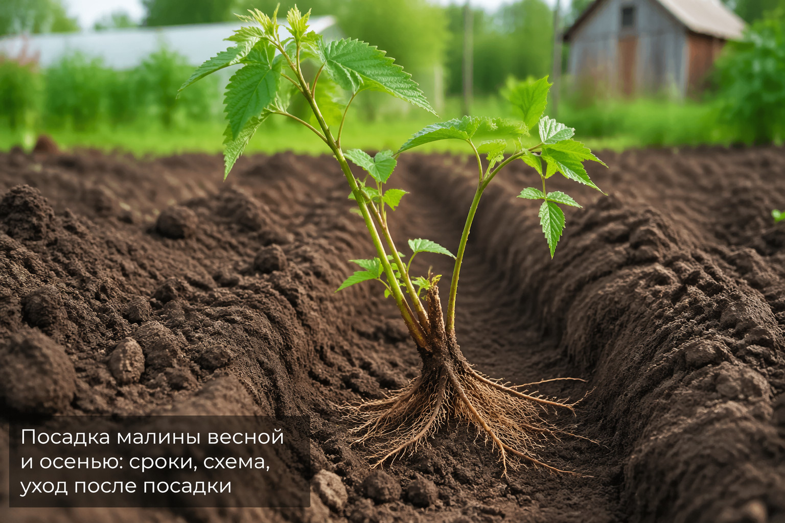 Посадка малины весной и осенью: сроки, схема, уход после посадки