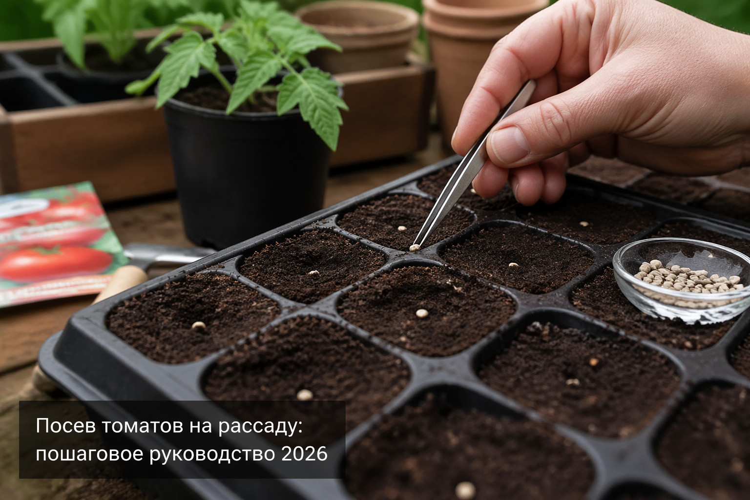 Посев томатов на рассаду: пошаговое руководство 2026