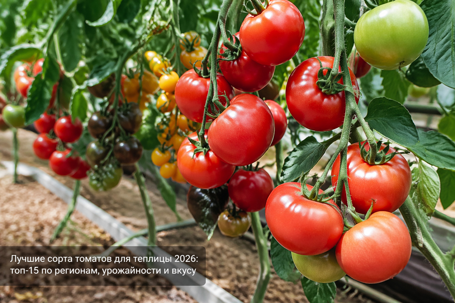 Лучшие сорта томатов для теплицы 2026: топ-15 по регионам, урожайности и вкусу