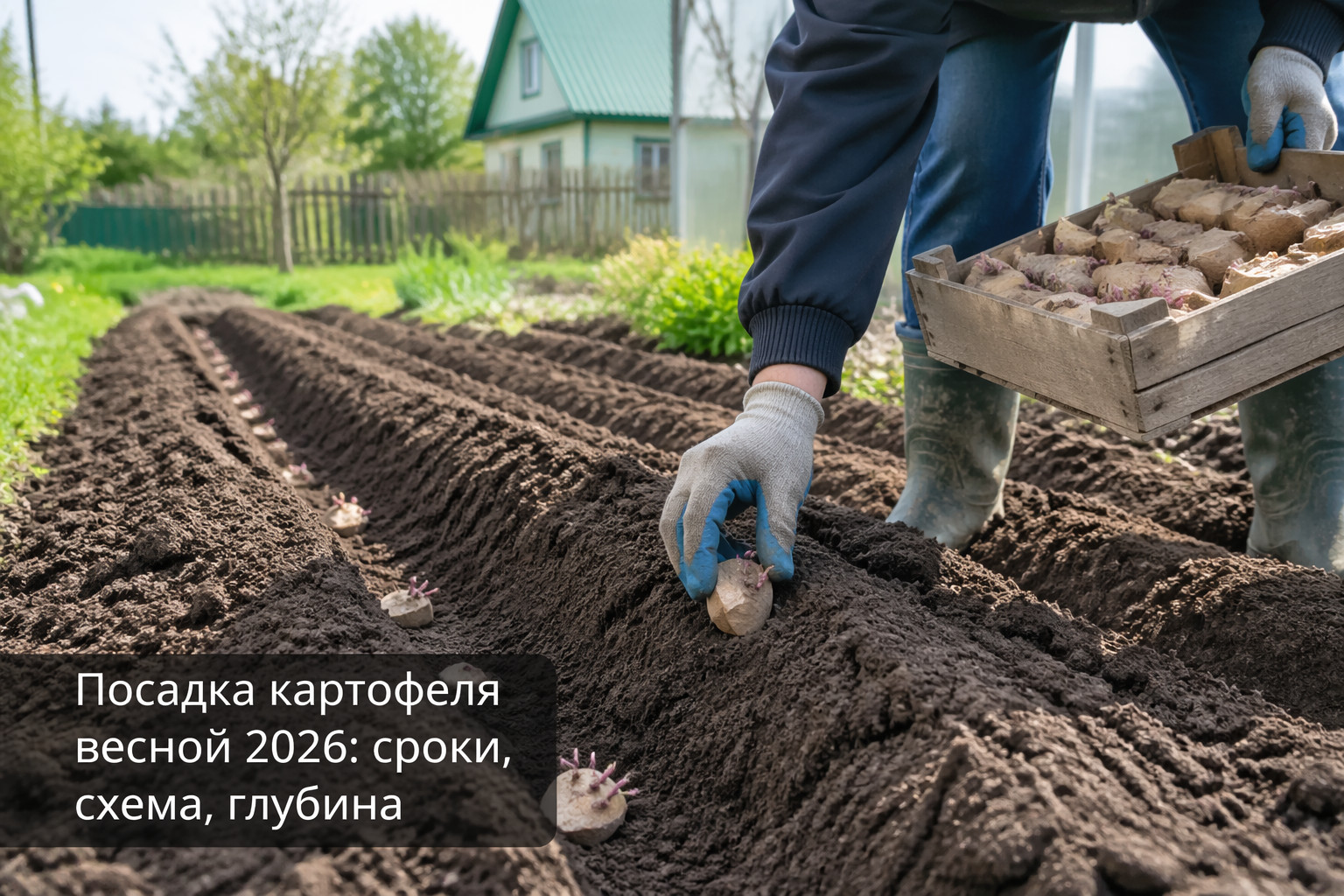 Посадка картофеля весной 2026: сроки, схема, глубина