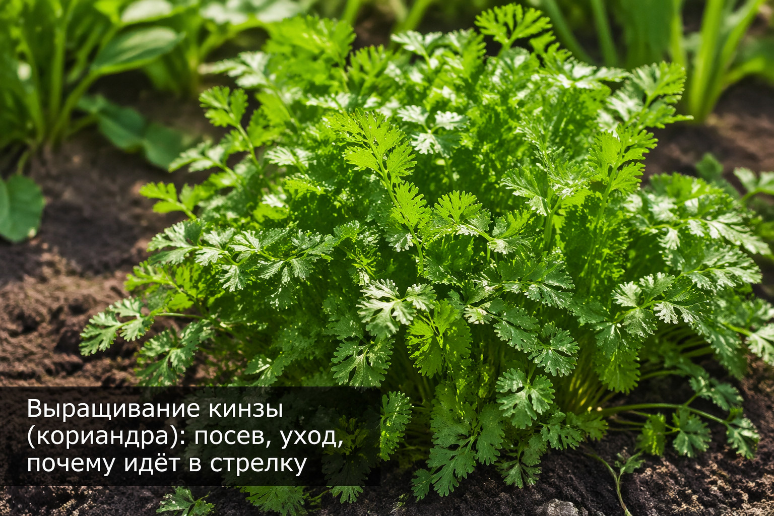Выращивание кинзы (кориандра): посев, уход, почему идёт в стрелку