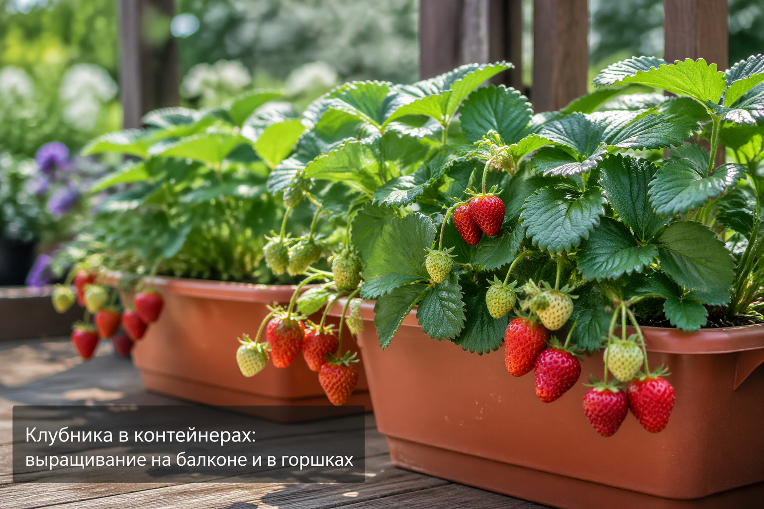 Клубника в контейнерах: выращивание на балконе и в горшках